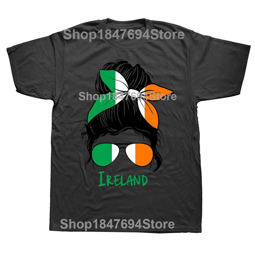 Funny Irish Girl Ireland Flag Woman Proud T Shirt Graphic Cotton Streetwear Short Sleeve Birthday Gifts Summer Style Tshirt Men