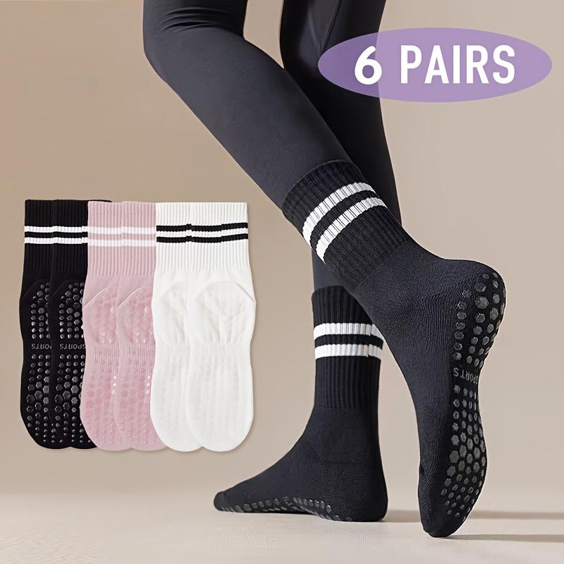 

5 Pairs of Women S Indoor Fitness Pilates Tube Striped Yoga Floor Sports Socks One-size