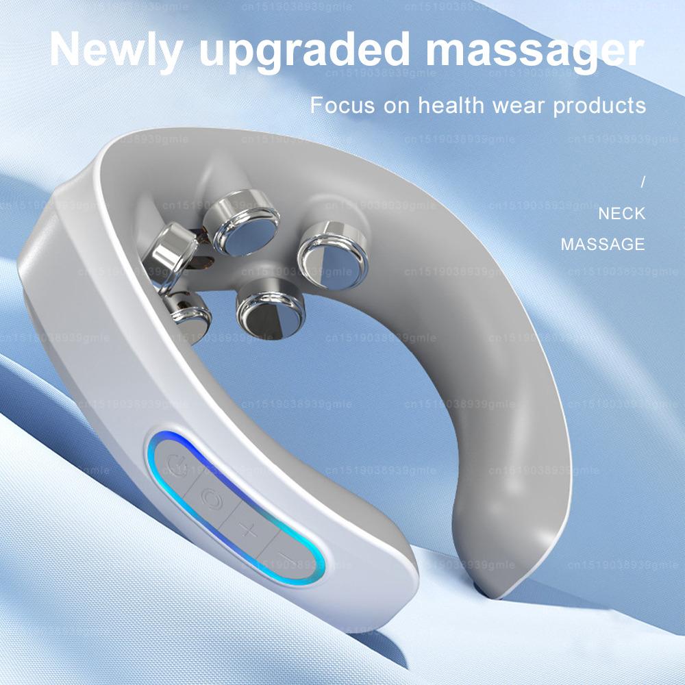 Hot Pad Shoulder Massage Instrument Smart Pulse Neck Massager Cervical Vertebra Health Care Vibrator Heating Relieve Pain Muscle