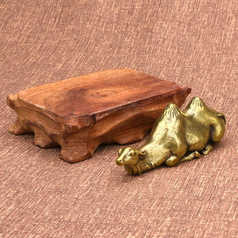 Kreatywna czysta miedź wielbłąd biurowy obsadka do pióra dekoracja wnętrz figurki do salonu miniatury wystrój stołu herbata prezent dla zwierząt domowych