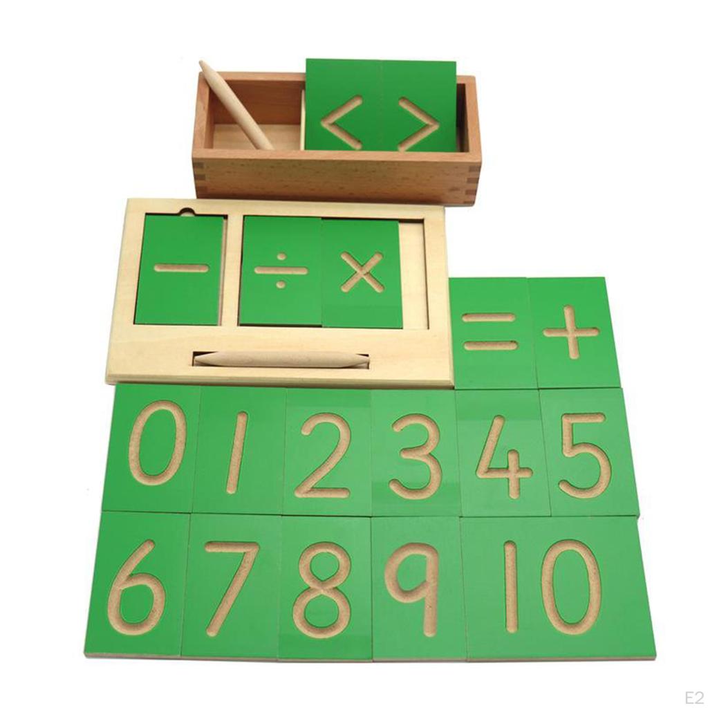 0-10 Number & ABC Letter Tracing Board Wooden and Counting Aid Montessori Toys for