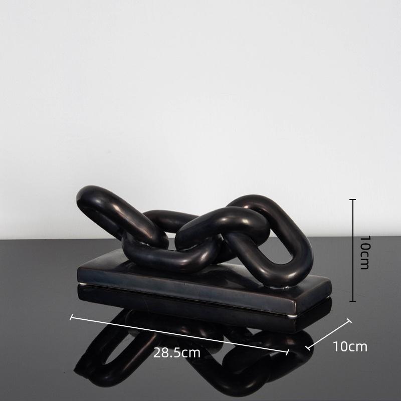 Ceramic Handicraft Golden Chain Skeleton Lock Ceramic Furniture Gold Ring Decorative Figurines Home Decoration Accessories