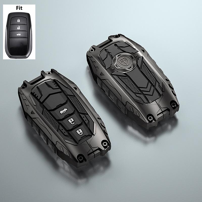 New Armor Style For Toyota Chr Hilux Fortuner Land Cruiser 200 Camry Corolla Crown Rav4 Highland Remote Car Key Case Cover Fob