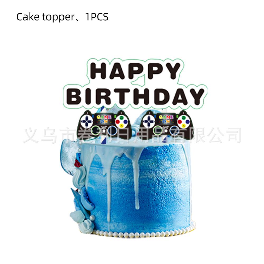 Blue Game Gomeon Party Supplies Birthday Decoration Paper Plate Paper Cup Paper Towel Flag Tableware Set Desktop