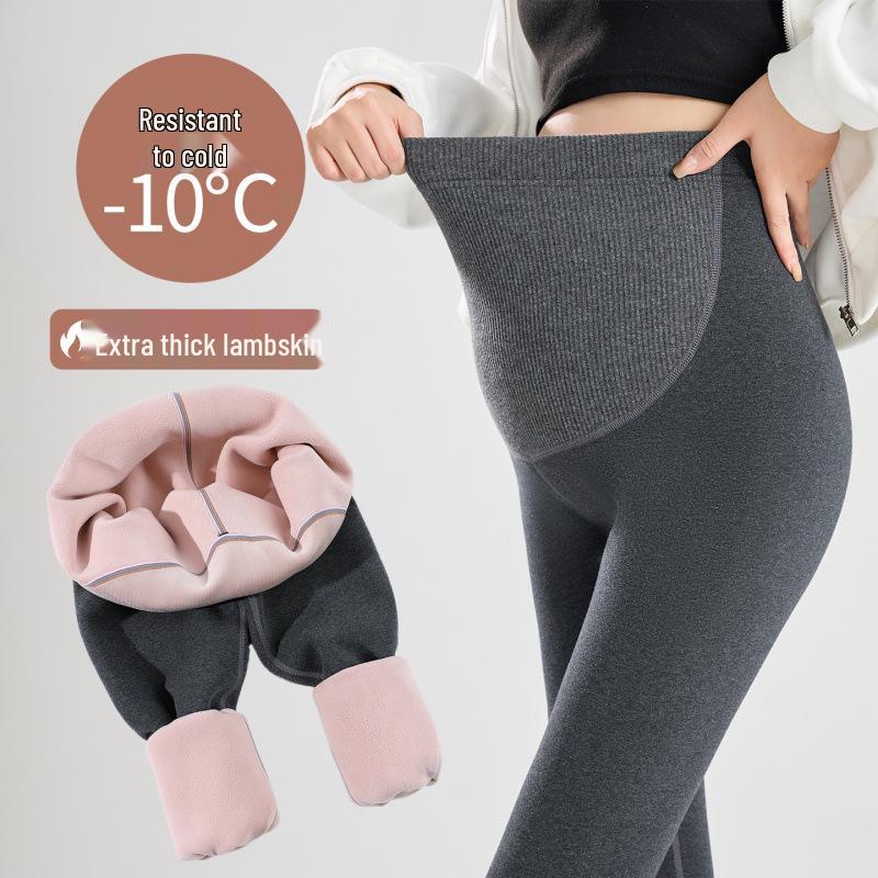 

Maternity Velvet-Lined Warm Leggings - No Belly Tightening, Ideal for Autumn/Winter M