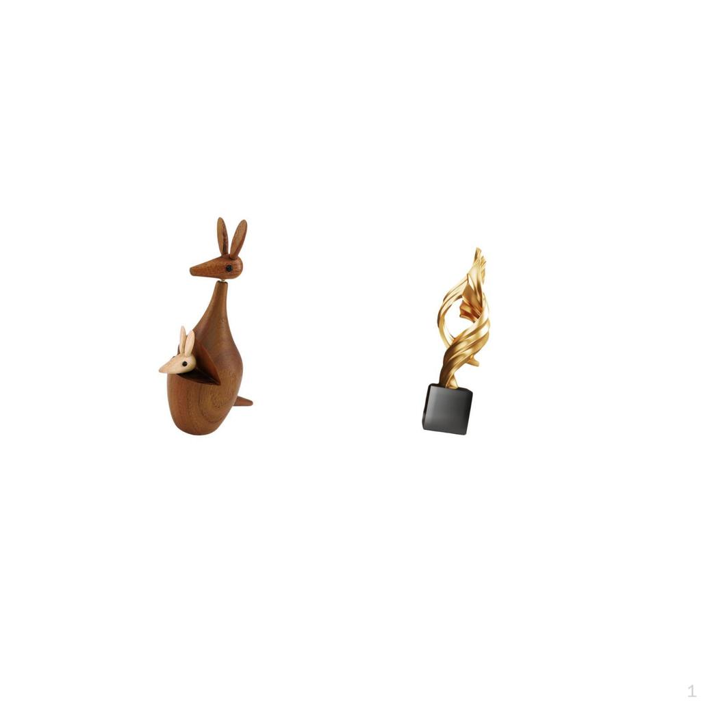 Animal Figurine Statue Abstract Art Sculpture Decorative Souvenir Resin Wood for Bedroom