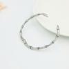 Elegant Women's Bamboo-Style Bracelet: White Mother-of-Pearl & Titanium Steel