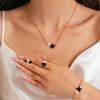 5-teiliges Set Sternförmiger Anhänger Halsketten Ohrringe Ringe Modischer Streetstyle Zirkon Multifunktional Alltag Anlässe