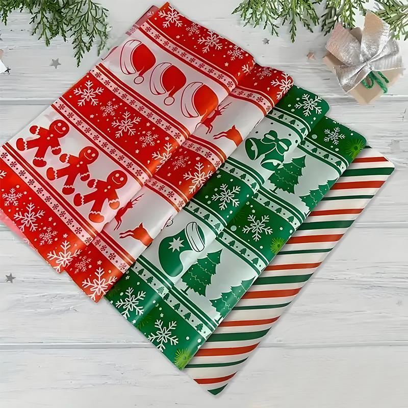 100PCS Christmas Food Parchment Paper Greaseproof Paper Holiday Burger Wrapping Sheets Festive Sandwich Packaging Paper 30x30cm