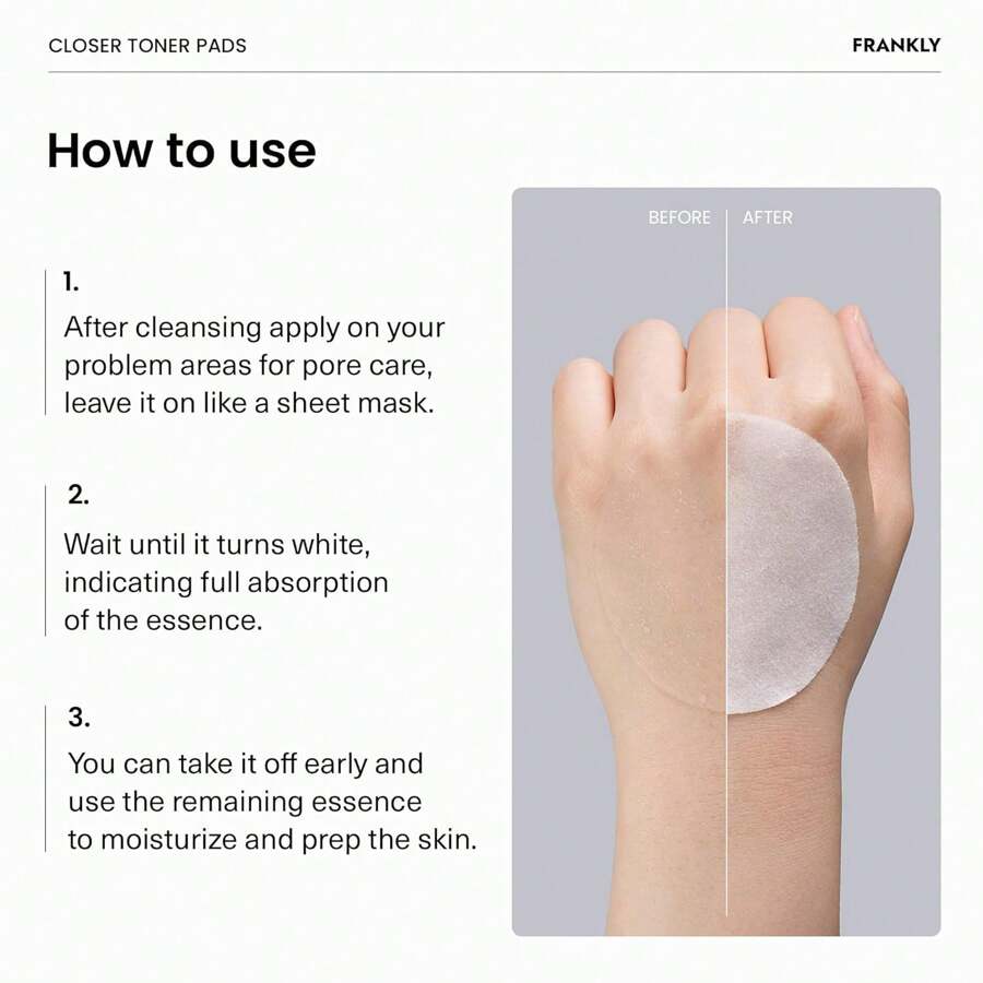 FRANKLY Pore Closer Toner Pads 105ml(70ea) L Rice Jelly Pads With 9 Peptides, Vegan Collagen, Rice Extract L Pore Minimizer