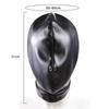 Unisex Donna Uomo Cosplay Maschera Facciale Halloween Sexy PU Pelle Coulisse Maschere Complete Cappuccio per Gioco di Ruolo Costume Copricapo