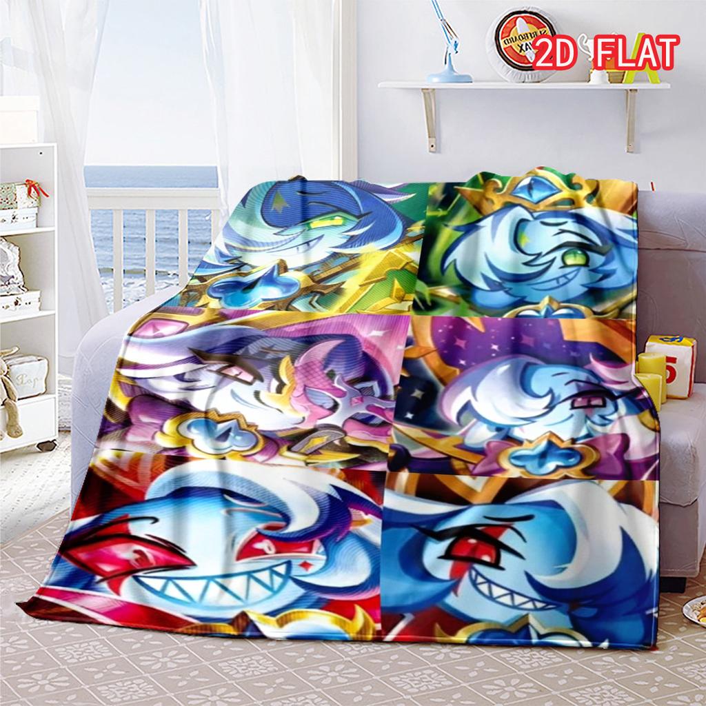 Cookie Run Kingdom Shadow Milk Cookie Flaneldecke, Lila Magischer Zauberer Sternenhintergrund Gemütliche Decke