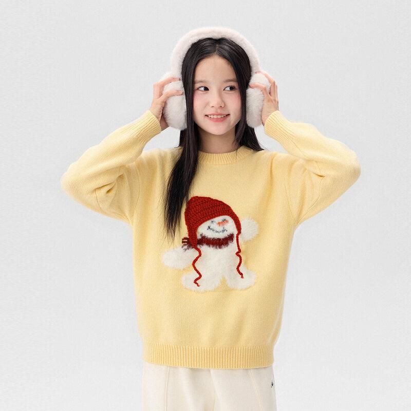 ZuoXi Girls' Angora-Style Jacquard Knit Pullover