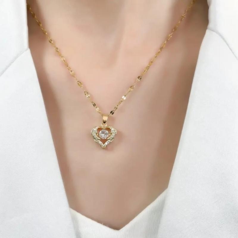 Japanischer und Koreanischer Stil Liebe Seele Dynamisch Ozean Herz Für Mädchen Schlüsselbein Kette, Anhänger Design, Legierung Kette