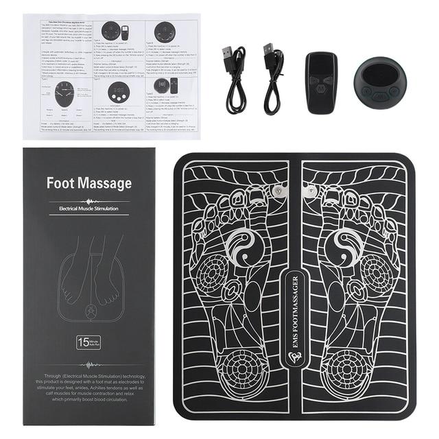 Wireless EMS Electric Foot Massager Pad For Blood Circulation 8Mode 19 Intensity Pain Relief Leg Massage Machine Acupressure Mat
