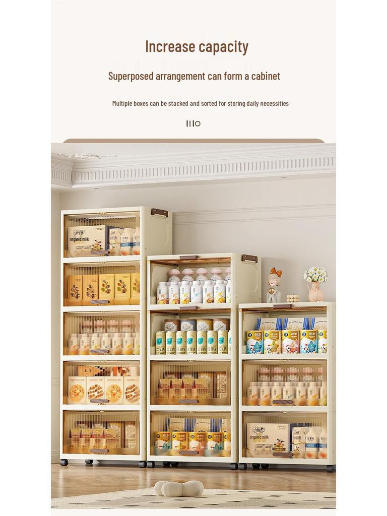 Stackable Flip-Top Clothes Cabinet with Wheels - Large Folding Storage Box with No Assembly Required