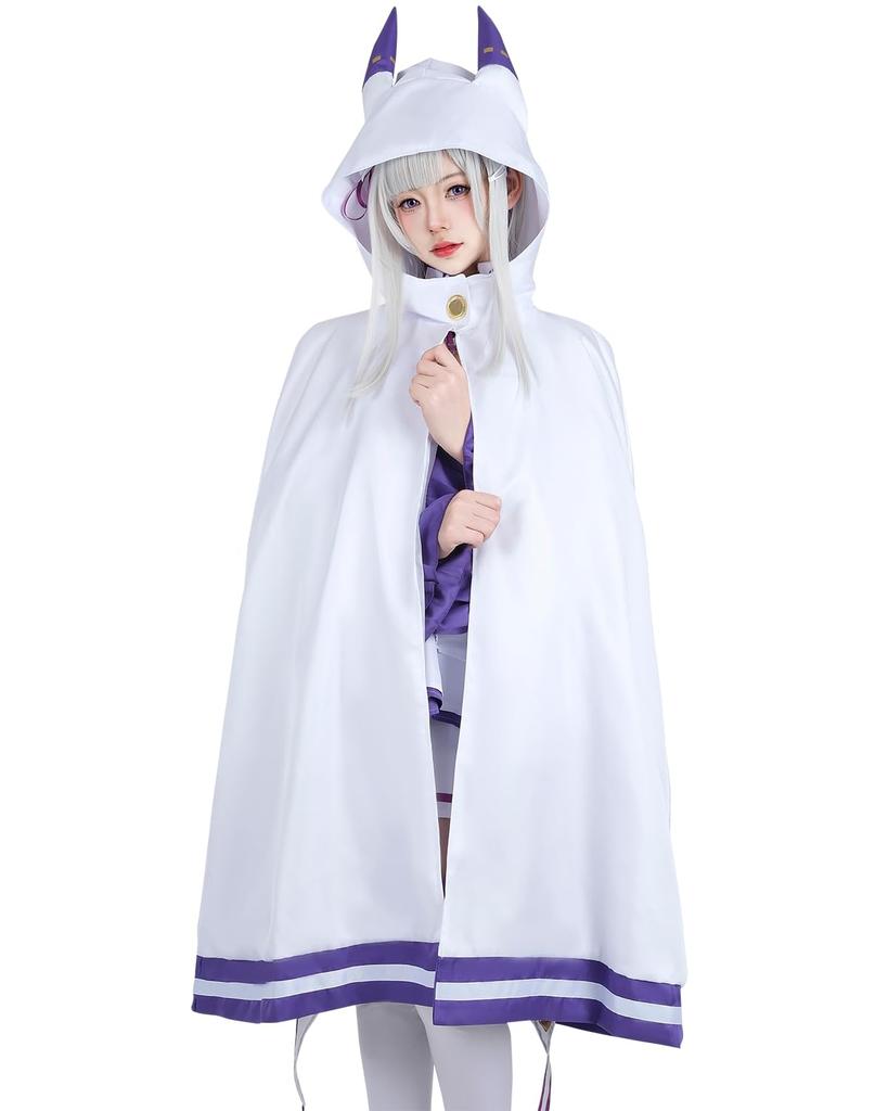 Emilia Cosplay Cape from Adult Costume for Cultural and Stage Performances Cape Size [Excellent Quality] ReZero, Festivals, Events, (Emilia Only, S)
