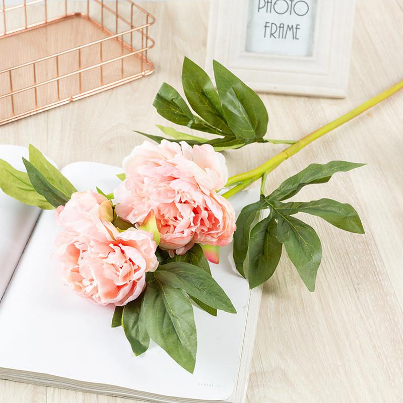 Peony Artificial Flower Decor With Silk Material For Wedding Home Office Display