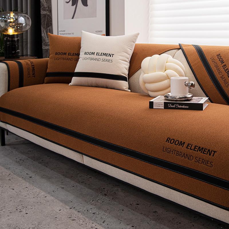 

Светлая роскошная серая диванная подушка Four Seasons, универсальная нескользящая синель, современный высококачественный кожаный чехол, тканевый чехол 70*70cm