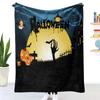 3D Printed Flannel Halloween Blanket Thickened Double-Layer Multifunctional Decorative Blanket Air Conditioning Blankets 150x200