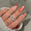 24Pcs Sweet Pink Almond Fake Nails Stiletto Pink Bowknot French Cute Pearl Bows Fake Nails Girls Women Wearable Manicure