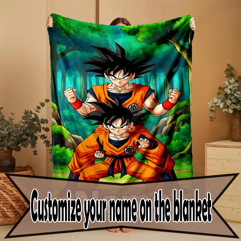 Custom Name Personalized Anime Print Blanket, Home Decor, Bedroom, Sofa, Camping, Couch, Gifts for Birthday Christmas