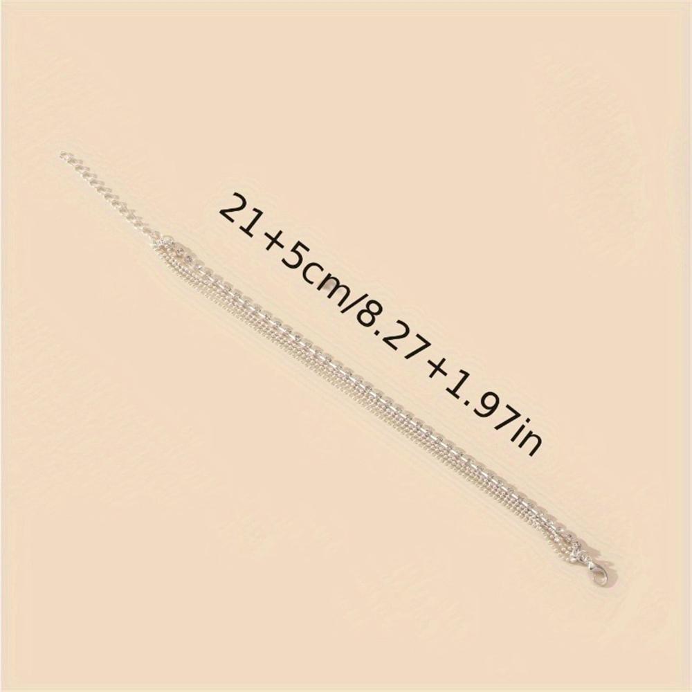 Elegantes Simples Cor Prata Tornozeleiras Multicamadas para Mulheres Brilhantes Garra Broca Joias Femininas Pulseiras de Tornozelo de Praia no Pé Corrente de Perna