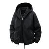 OO Fleece Verdickt Einfarbige Jacke Herren Locker Trend Outdoor Wasserdicht Freizeit Kapuzenjacke Herren
