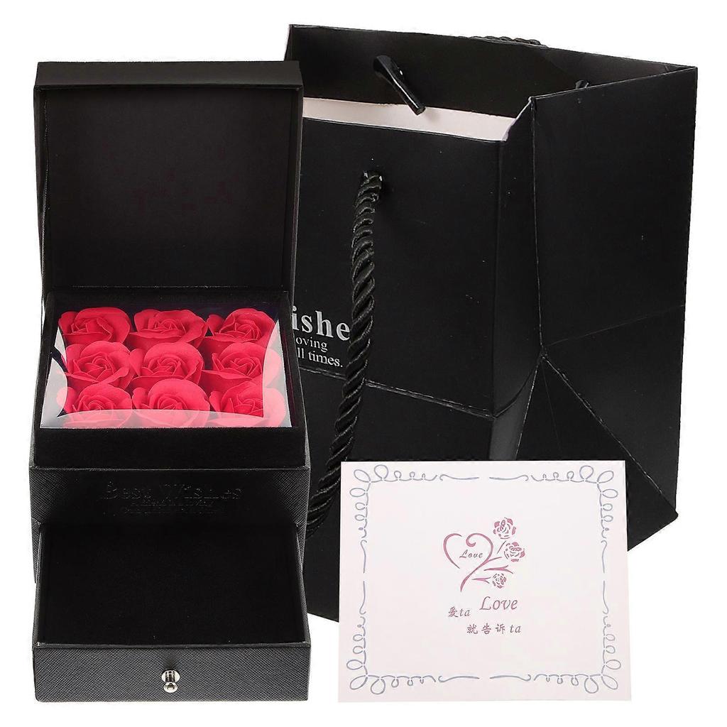 Flower Jewelry Box for Storage 2Sets Gift Box for Valentines and Birthdays