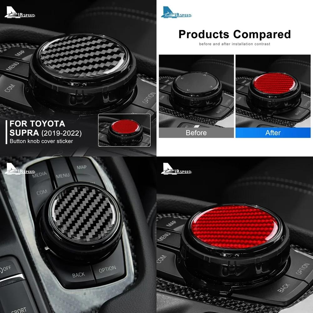 Real Soft Carbon Fiber Sticker for Toyota Supra GR A90 A91 MK5 2019 2020 2021 2022 2023 2024 2025 Interior Trim Button Knob