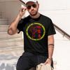 Wing Chun Heavyweight Retro Printed Pattern Fun Round Neck T-shirt for Daily Comfort
