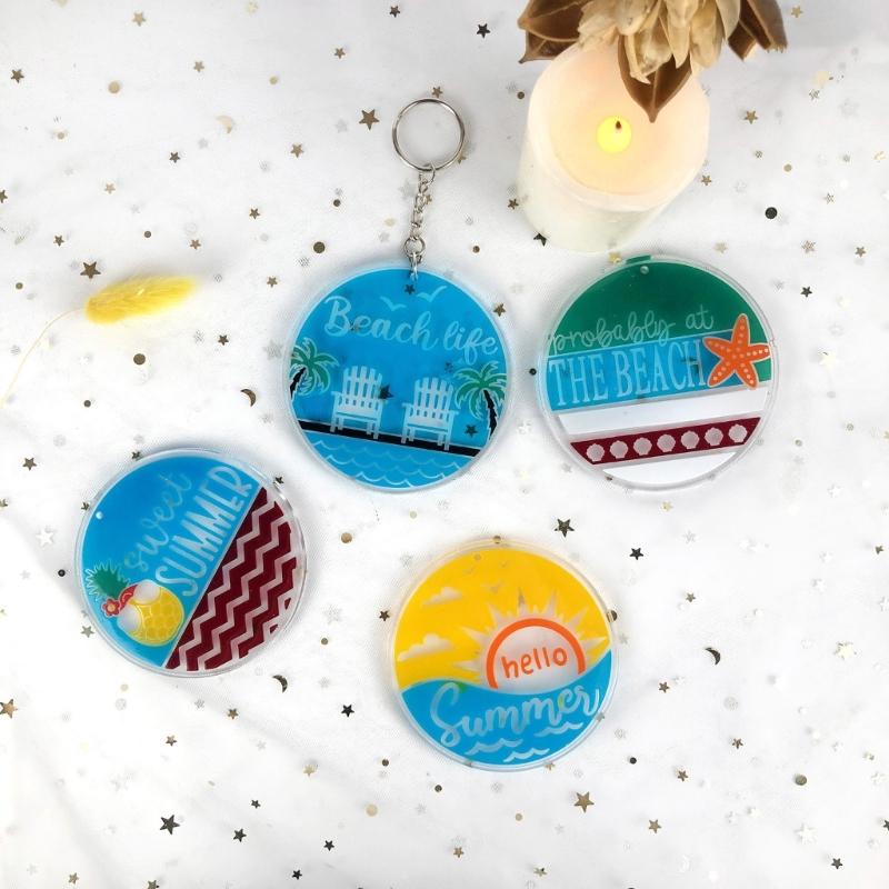 DIY Watermelon Ice Cream Keychain Silicone Epoxy Mold DIY Ornament Pendant Jewelry Crafting Mould for Valentines Gift