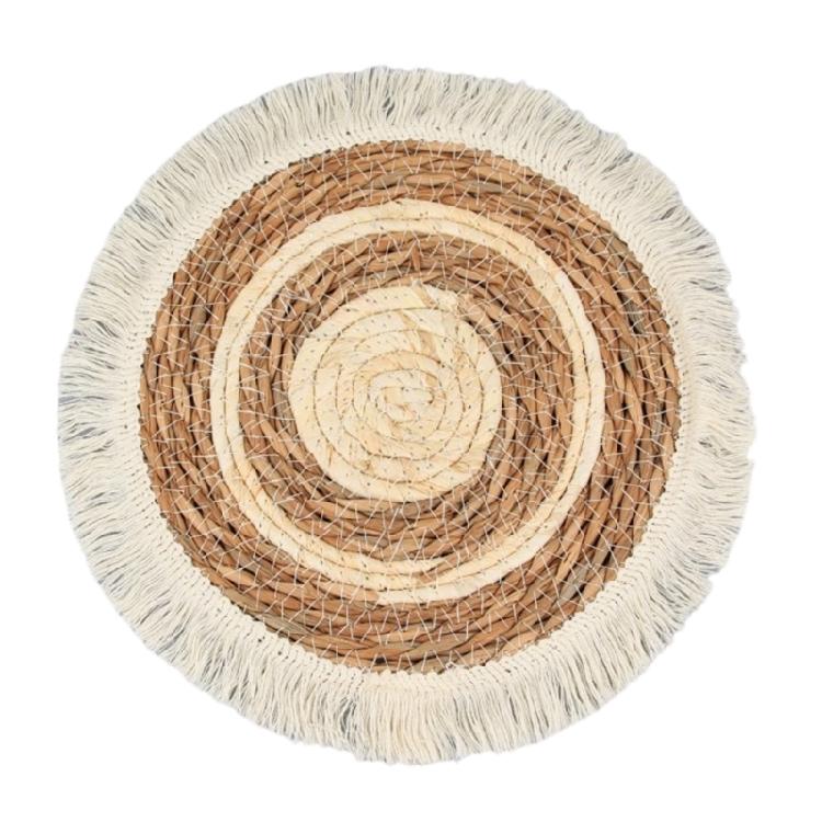 Настенная корзина Декор Настенная корзина Экологичный натуральный ротанг Круглое настенное искусство
