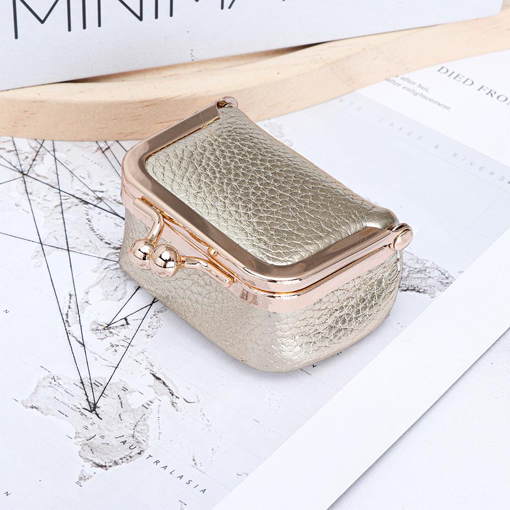 Mini Genuine Leather Kiss-Lock Jewelry Bag - Cowhide Earring, Necklace, and Ring Accessory Box for Women