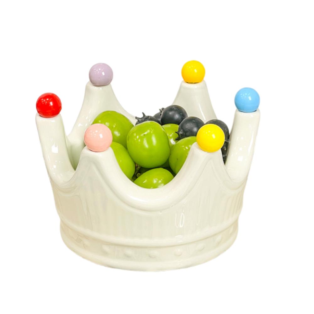 Rustproof Crown Fruit Fork Set Cute Crown Fruit Sweets Forks  Living Room Decor белый