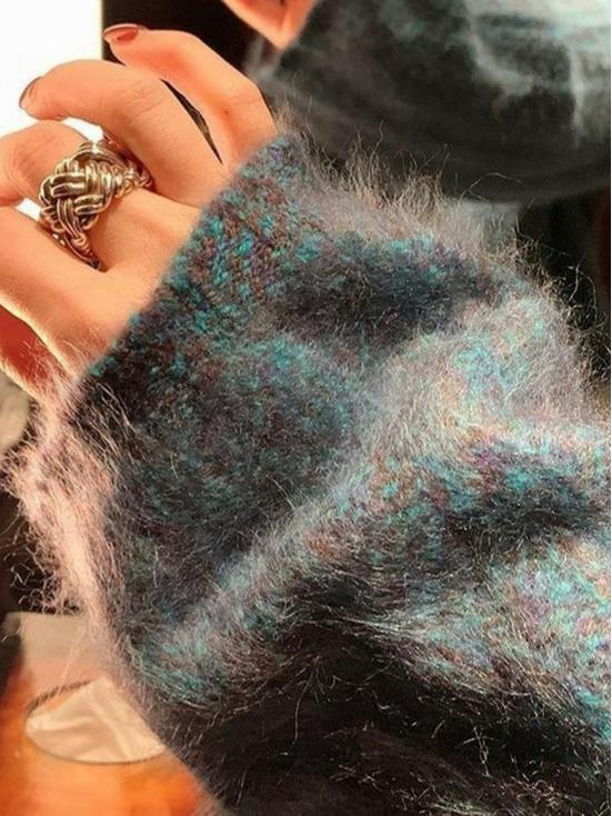 Pulover tricotat gros cu gât rotund, nou 25 Toamnă/Iarnă, dintr-un singur fir, din lână merinos cașmir