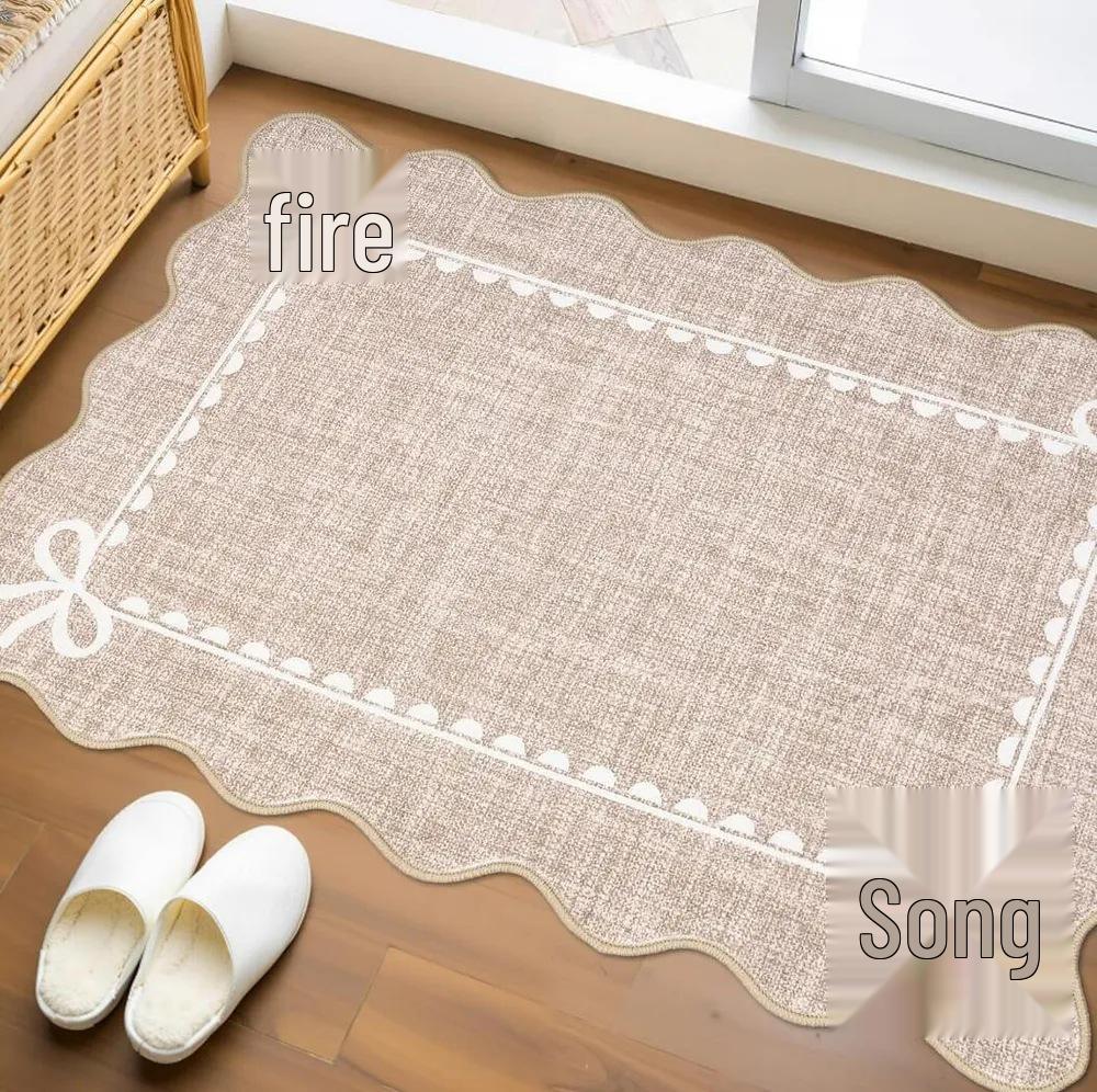 American Style Bow Crystal Velvet Entry Mat - Dirt-Resistant, Easy to Clean, and Wear-Resistant.