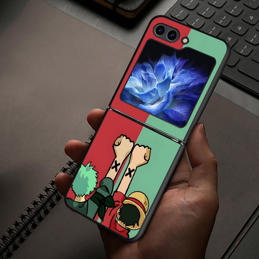 Hard Phone Cover Case for Samsung Galaxy ZFlip4 ZFlip3 ZFlip7 FE Z Flip 7 6 5 4 3 ZFlip6 ZFlip5 One Piece Cool Luffy Ace