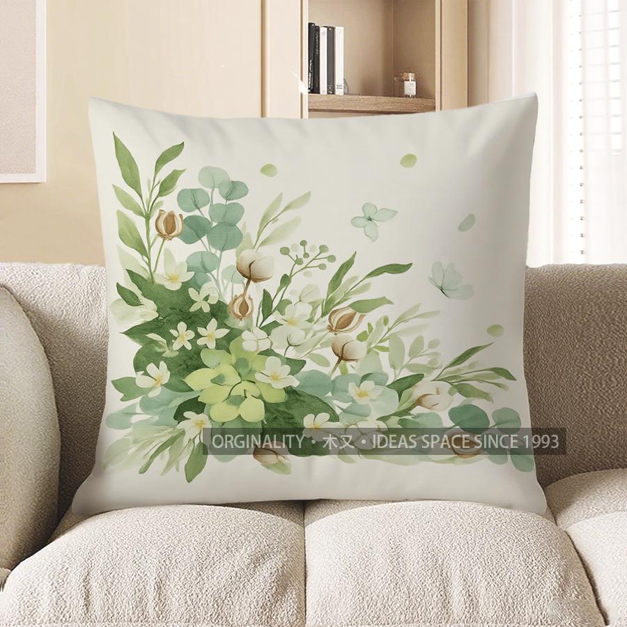 Home Decor Floral & Butterfly Patterned Decorative Pillow Cover Pattern Cushion Cover Suitable for Sofa Bedroom Car Pillow Cover