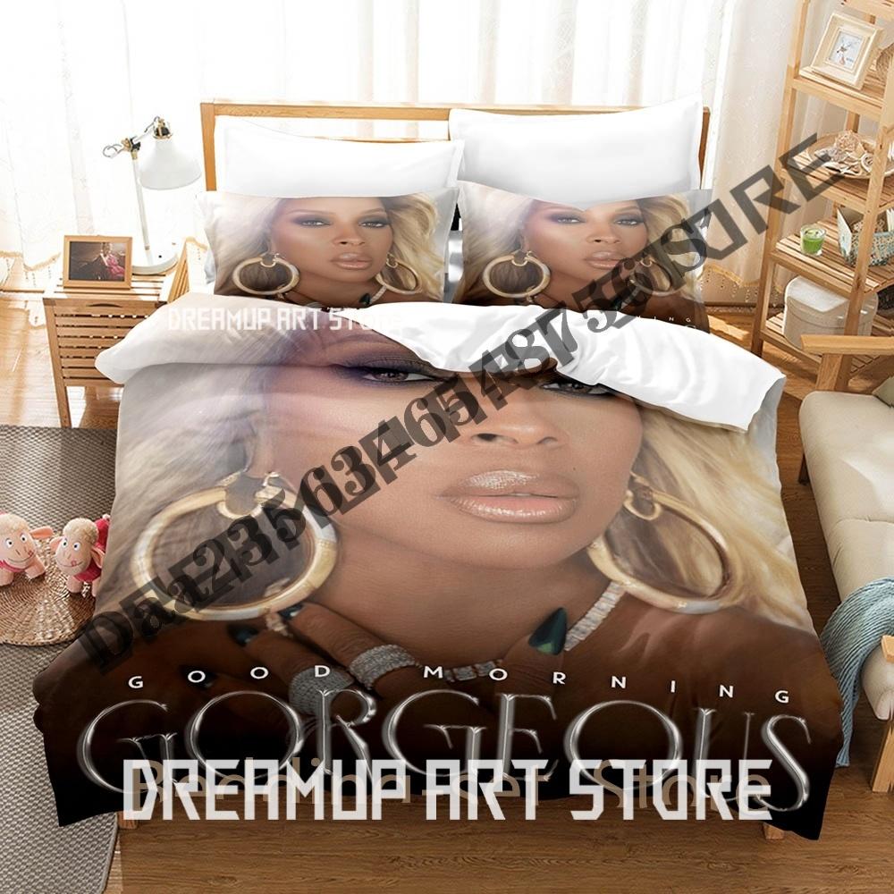 3D Print Mary J. Blige Bedding Set Single Twin Full Queen King Size Bed Set Adult Kid Bedroom Duvetcover Sets Game Anime Bed