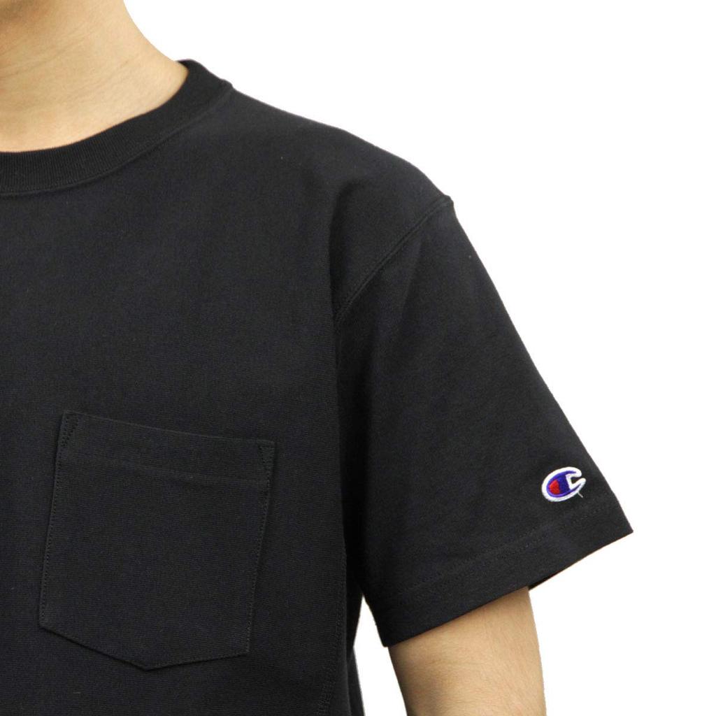 Short Sleeve Cotton Standard Short Sleeve with Pocket Reverse Short Sleeve Pocket Black M [Champion] 100% 9.4oz T-Shirt Weave(R) T-Shirt Men's C3-P318