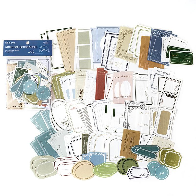 100PCS/Pack Vintage Memo Paper Set DIY Scrapbooking School Supplies Decor Junk Journal Marking Stationery Notes Paper New Gift