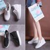Genuine Soft Leather Slip-On Height-Boost Sneakers - Breathable Casual Women's Shoes, Korean Style for Spring & Autumn