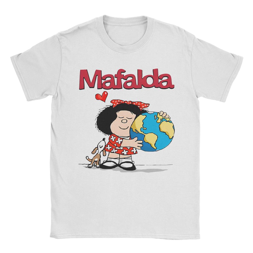 Mafalda Unisex Unisex T Shirts Quino Argentina Cartoon Hipster Tees Short Sleeve Crewneck Tshirts 100 Cotton Graphic Clothes