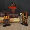 1/3pcs Halloween Wooden Ornaments Scared Pumpkin Ghost Skull Home Desktop Decoration Horror Props 2025 Halloween Party Supplies