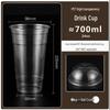 Disposable Plastic Milk Tea Cups with Dome Lids (700ml)
