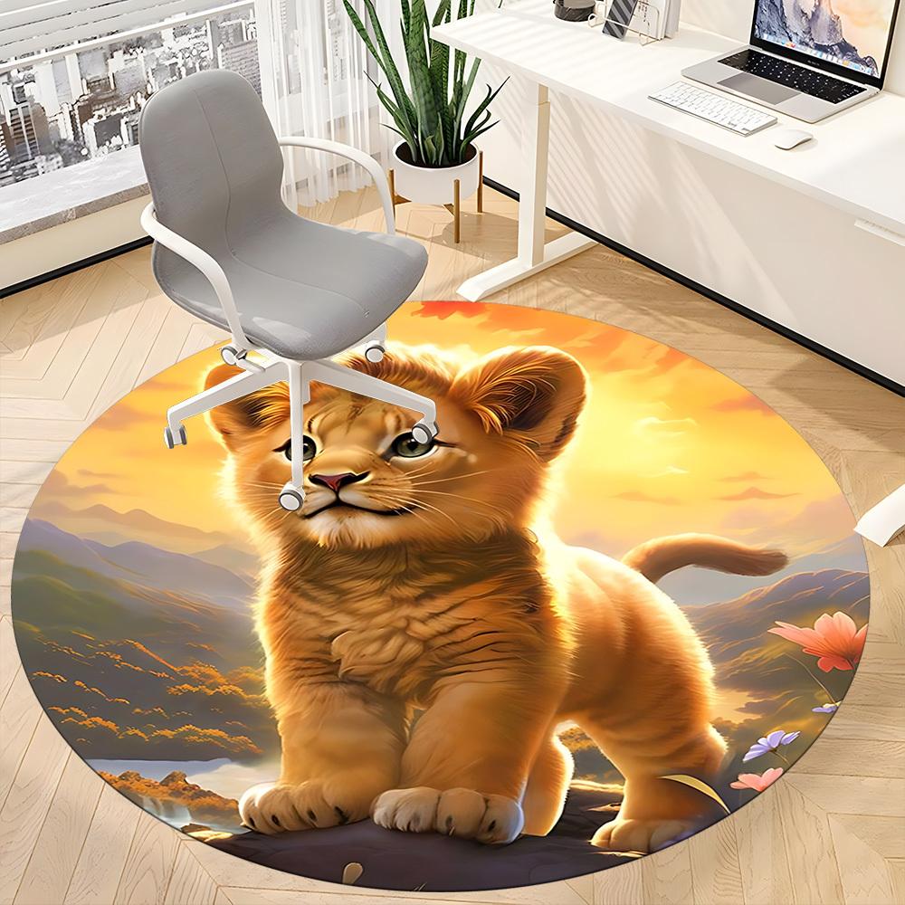 1pc Lion Cub Chair Carpet for Office Non-Slip, Lightweight, Machine Washable Rug for Office, Room - Holiday Decoryy251016018