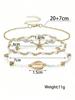 Summer Beach Style Starfish & Shell Beaded Bracelet Set For Women