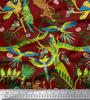 Soimoi Japan Crepe Satin Fabric Branches,Parrot & Leopard Jungle Print Fabric by the metre 42 Inch