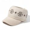 Snowflake Jacquard Empty Top Hat Thickened Beanie Hat Versatile Baseball Cap  Cold Weather
